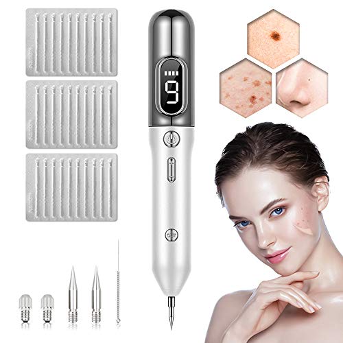 Portable Beauty Equipment With Home Usage, USB Charging, 30 Replaceable Needles, 9 Levels Adjustable, Silver AMZGIRL