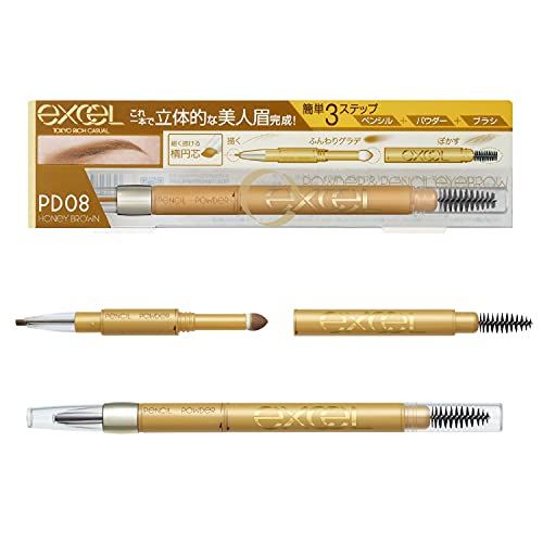 EXCEL Powder & Pencil Eyebrow PD08 Honey Brown Excel