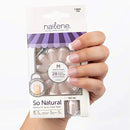 Nailene So Natural Medium Artificial Nails, Pink French – Fake Nail Kit with 28 Nails (12 Sizes) and Nail Glue Included – Designed for Comfort & Natural Look – False Nails with up to 7 Days of Wear Nailene