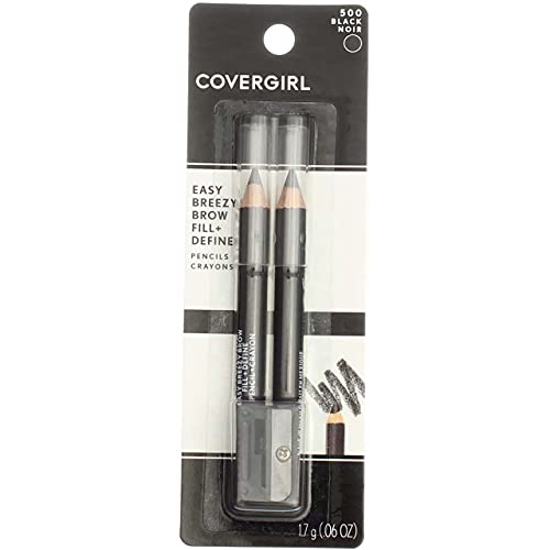 CoverGirl Professional Brow & Eye Makers Brow Shaper & Eyeliner, Midnight Black 500, .06 oz (Pack of 2) COVERGIRL