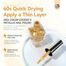 SAVILAND Metallic Gold Nail Polish: Quick Dry Mirror Golden Nail Polish Regular Chrome Fingernail Polish Easy To Use & Remove No Curing Needed Bulk Nail Lacquer for Toes Nail Art DIY Home 0.34 oz Infinity Warehouse