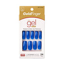 Kiss Gold Finger Gel Glam 24 Nails GFC04 BLUE Kiss Store