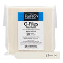 ForPro Professional Collection O-Files Replaceable File System Refills, White, 240 Grit, Manicure Nail File Refills, 3.9” L x .6“ W, 50-Count ForPro Professional Collection