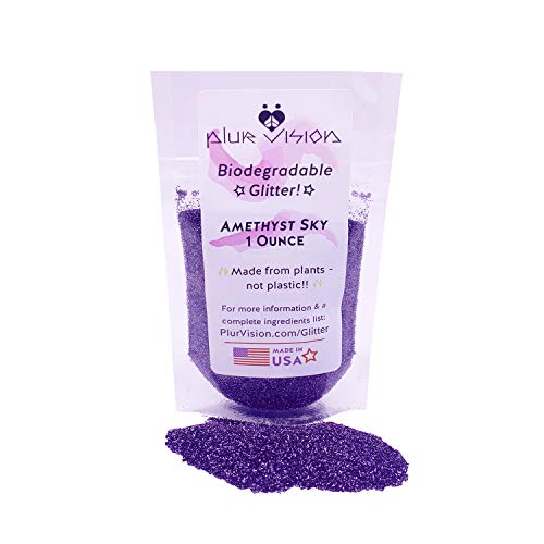 Amethyst Sky Biodegradable Glitter 1 Ounce - Made from Plant Cellulose, Earth Friendly. Perfect for Body, Cosmetics, Crafts, DIY Projects. Can be Mixed with Lotions, Gels, Oils, Face Paint Alternative Imagination