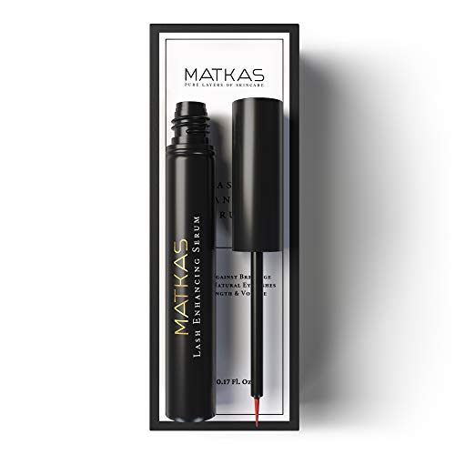 MATKAS Eyelash Growth Serum & Brow w/Vitamin B3 + B5 + Biotin + Peptides To Rapid Boost Lash Growth Serum, Eyelash Serum To Grow Lashes Longer, Thicker, Eye Lash Serum Enhancing, Eyebrow Serum Md MATKAS