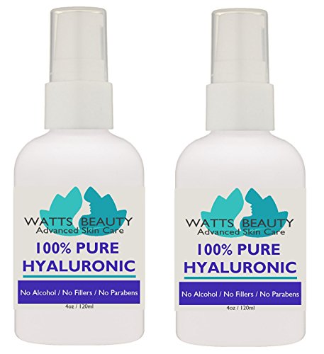 Anti Aging Wrinkle Serum of 100% Pure Hyaluronic Acid for Face - No Alcohol, No Parabens, Vegan & USA - Hyaluronic Levels Simply Decrease with Age Causing Sagging, Wrinkles, Dry Skin & Fine Lines 8oz Watts Beauty
