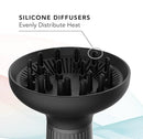 Diffuser Hair Dryer for Curly Hair – Ionic Technology Hair Dryer with Adjustable Heat & Speed Settings for Frizz-Free, Defined Curls, Lightweight Hair Dryer, Wavy And Curly Hair (SILVER) Infinity Warehouse