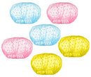 Basic Plastic Shower Hair Caps - Pack of 6 - Solid Polyester Shower Hair Turban - Large Size Head Shower Cap OFXDD