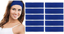 Styla Hair 10 Pack Stretch Headbands Non-Slip Head Wraps Great for Sports, Yoga, Pilates, Running, Gym, Workouts, Baseball, Casual Wear, Gifts & more! Blue Styla Hair
