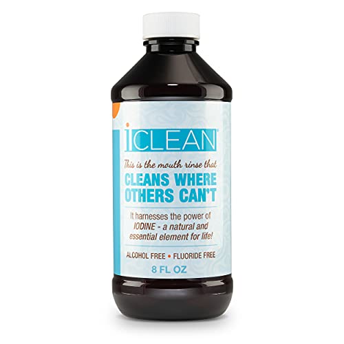 iCLEAN Mouthwash, Fluoride Free, Alcohol Free, Harnesses The Power of Iodine. Molecular Iodine Mouth Rinse That Cleans Where Others Can't iClean