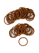 Heliums Small Copper Hair Elastics, 2mm Mini 1 Inch Hair Ties for Redheads, Kids, Braids and Fine Hair - 48 Count (Copper Dark Orange) Heliums