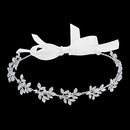 BABEYOND Bridal Headpiece Handmade Wedding Hair Vine Crystal Floral Leaf Headband with Lace Ribbon BABEYOND