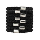 Kitsch Perfect Ponytail Holder, Hair Ties for Thick Hair, Elastic Hair Ties, Hair Rubberbands, 8 Pcs (Blackout) Kitsch