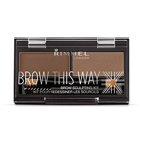 Rimmel Brow This Way Sculpting Kit, Medium Brown, Powder 0.04 Ounce, Wax 0.03 Ounce Rimmel