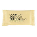 Soap Travel Size Bulk- Hand and Facial Soap - GOOD DAY - 0.5 OZ- 100 White Bars Per Case- Moisturizing - Individually Wrapped for Hotels, Rentals, Charity Donations, spa - Value Pack Good$ Day