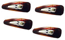 Parcelona French Mini Set of 4 Small Tortoise Shell Brown Celluloid Acetate Snap Hair Pin Clip Parcelona Store