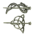 Tinsow 2 Pcs Silver Celtic Hair Slide Hairpins Hair Accessories Hair Clips, Creative Hair Barrette Minimalist Hair Claw Hair Pin Hair Accessories for Women (Style B S) Tinsow