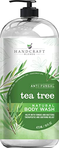 Handcraft Tea Tree Oil Body Wash 16 oz - Extra Strength Body Wash For Athletes Foot, Nail Fungus, Itchy Skin, Jock Itch, Acne and Eczema - Tea Tree Body Wash For Men & Women - Packaging May Vary Handcraft Blends