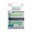 Mia Silkies Silicone Hair Elastics That Glow In The Dark, Be Active Be Safe, Translucent Grey, Clear, Green Colors-Lasts 10 Times Longer Than Regular Rubber Bands, Women And Girls No Slip 10 pcs Mia