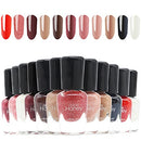 OUL'ISI Honey 12 colors Nail Polish Kit Quick Dry Nail Polish Set, DIY Nail Polish Strips,Black&White Nail Polish Water-based Top Coat Nail Polish Easy Peel-off Gift Set for Women,Kids Girls (STYLE-7) OUL'ISI