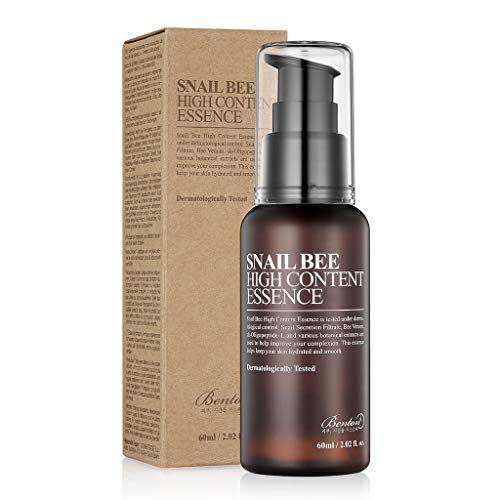 BENTON Snail Bee High Content Essence 60ml (2.02 fl. oz.) - Snail Secretion Filtrate & Bee Venom Contained Moisturizing Gel for Oily, Combination, Acne-Prone Skin, Dermatologically Tested BENTON