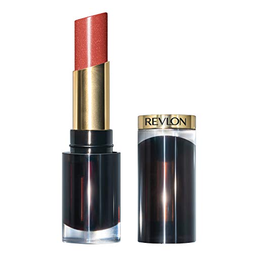 REVLON Super Lustrous Glass Shine Lipstick, Flawless Moisturizing Lip Color with Aloe, Hyaluronic Acid and Rose Quartz, Glaring Coral (014), 0.15 oz REVLON