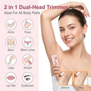 Bikini Trimmer for Women-2 in 1 Dual Head Bikini Shaver & Body Shaver,IPX7 Cordless & Waterproof Electric Shaver Wet & Dry Use,Painless Hair Removal,Ceramic Blade, Ultra Low Silent(Blue) Infinity Warehouse
