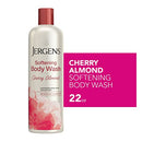 Jergens Softening Cherry Almond Body Wash, Daily Moisturizing Skin Cleanser, Paraben Free, 22 Ounces, Infused with Cherry Almond, pH Balanced, Dye Free, Dermatologist Tested (Packaging May Vary) Jergens