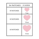 The Crème Shop Heart Shape Clear Skin Hydrocolloid Dark Spot Acne Patches - Infused with Salicylic Acid + Witch Hazel | Adhesive patches that fight pesky pimples. (72 Patches / 3 Sizes) The Crème Shop Store