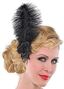 Amscan Roaring 20S Costume Party Jazzy Flapper Flower Hair Clip, Black, One Size amscan