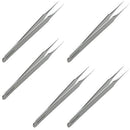 Ingrown Hair Tweezers | Pointed Tip | 5 Pack | Precision Stainless Steel | Extra Sharp and Perfectly Aligned for Ingrown Hair Treatment & Splinter Removal For Men and Women | By Tweezees Tweezees