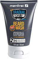 MENFIRST Gradual Gray Darkening Beard Wash Shampoo for Men, Reduces White Beard Color, 4.6 oz MENFIRST