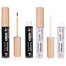 CMNRO Eyelash Glue Lash Glue Waterproof Lash Glue for False Lashes Super Strong Hold Eyelash Adhesive Latex-Free Safe on Skin Suitable for Sensitive Eyes 0.176oz (2pcs, Black+Clear) CMNRO