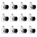 Holistic Oils Essential Oil Mini Perfume Roll On Bottles, 2ml Clear Oil Roller Bottles for Essential Oils (12 Pack), Mini Glass Empty Roll On Bottles with Black Lids and Stainless Steel Ball Insert Holistic Oils
