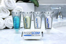 Freshscent Hotel Collection 250 Piece Set. Travel Size Amenities Bulk Toiletries Kit of 50 Each 1oz tubes Shampoo, Conditioner, Body Wash and Lotion. 50 Bars 1oz Soap Infinity Warehouse