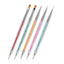 FULINJOY Pack of 5 Nail Art Brushes, Double-ended Nail Dotting Pen Liner Brush Nail Art Point Drill Drawing Tools Set FULINJOY
