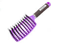 Zabolight Premium Vent Boar Bristle Hair Brush Vented Detangling Oversize Hair Brush for Thick Long Curly Hair, Curved Fast Blow Drying Brush for Women & Men (Purple) Zabolight