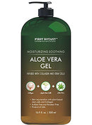 Pure Aloe vera gel - with 100% Fresh & Pure Aloe Infused with Stem Cells, Collagen, Tea Tree Oil - Natural Raw Moisturizer for Face, Skin, Body, Hair. Perfect for Sunburn, Acne, Razor Bumps 16.9 fl oz First Botany