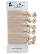 Cyndibands Match Your Hair Color Elastic Knotted Ribbon Ponytail Holders - 6 Count (Ash Blonde) Cyndibands