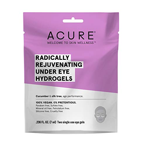 Acure Radically Rejuvenating Under Eye Hydrogel Mask, Provides Anti-Aging Support, & Silk Tree, Purple, Cucumber, 0.236 Fl Oz (Pack of 1) Acure