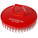 Bossman Scalp Massager and Shampoo Shower Brush - Head Scrubber - Beard Exfoliator - Hair and Beard Dandruff Control (Red) Bossman