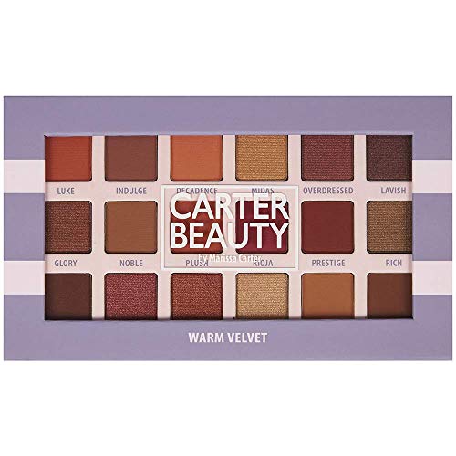 Carter Beauty 18 Shade Palette - Warm Velvet Palette For Women - The Ultimate Glam Eyeshadow Collection For Versatile Eye Looks - Bendable Matte And Metallic Shades - Vegan, Cruelty Free - 180.4 OZ Carter Beauty By Marissa Carter