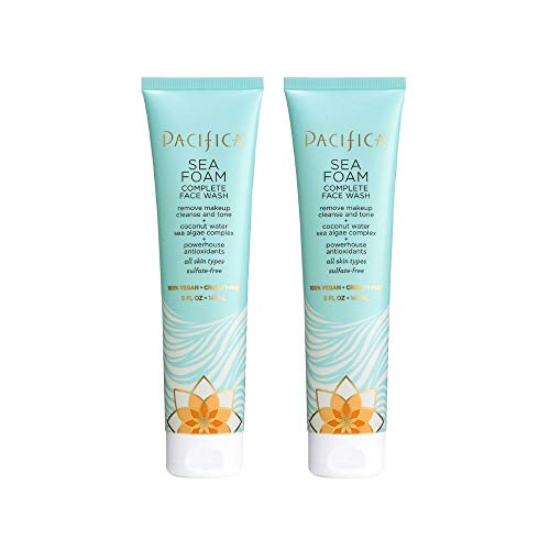 Pacifica Beauty Complete Face Wash, Gentle Daily Facial Cleanser for All Skin Types, Removes Makeup, Oil & Dirt, Sea Foam, 5 oz, 2 Pack Pacifica
