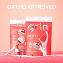 GRIN Braces Flosser, Floss Picks Designed for Braces, 60 Count, Dental Flossers, Recycled Plastic, Ortho Approved, Premium Thin Floss, Includes Handy Wax Scraper and Pick (Pack of 2) Infinity Warehouse