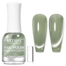 MIZHSE Quick Dry Cat Eye Nail Polish, Green Magnetic Nail Polish with Magnet, Air Drying Fast 15ml Cateye Nail Lacquer for Women Girls Non-Gel Nail Art Manicure DIY Home Infinity Warehouse