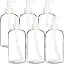 Youngever 6 Pack Plastic Pump Bottles 12 Ounce, Refillable Plastic Pump Bottles with Travel Lock (Clear) Youngever