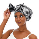 Sent Hair Shower Cap for Women Reusable Waterproof Bath Cap for Long Hair Cap for Shower Cute Large Turban Shower Cap for Braids(Stripe) sent hair