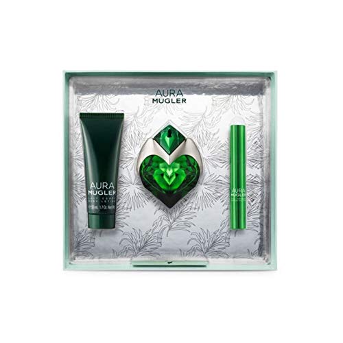 Thierry Mugler Aura Mugler Refill Me Again and Again for Women 3 Piece Set (1 Ounce Eau de Parfum + 1.7 Ounce Body Lotion + 0.1 Ounce Spray) Thierry Mugler
