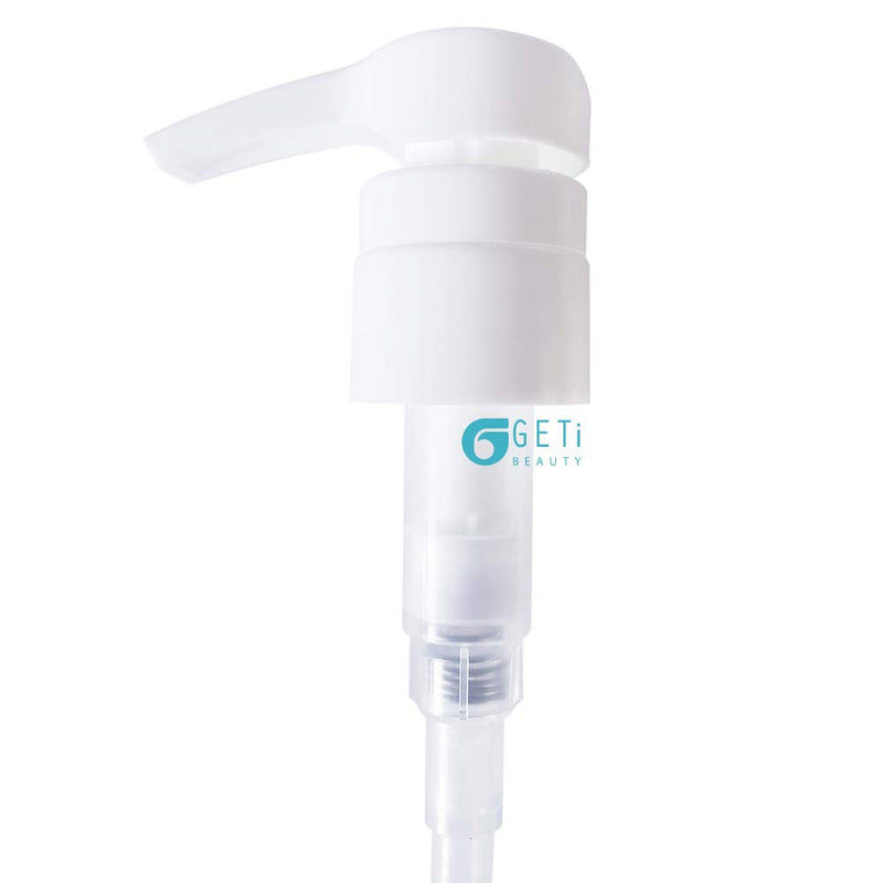 Geti Beauty SalonTop Shampoo Bottle Liquid Dispenser – 6-Pack Liter 33.8 oz Pump – Fits Common Shampoo and Conditioner Containers – Non-Slip Notch Design – 28/410 4cc Geti Beauty