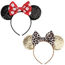 DRESHOW Mickey Ears Bow Headbands Glitter Party Decoration Cosplay Costume for Girls & Women DRESHOW